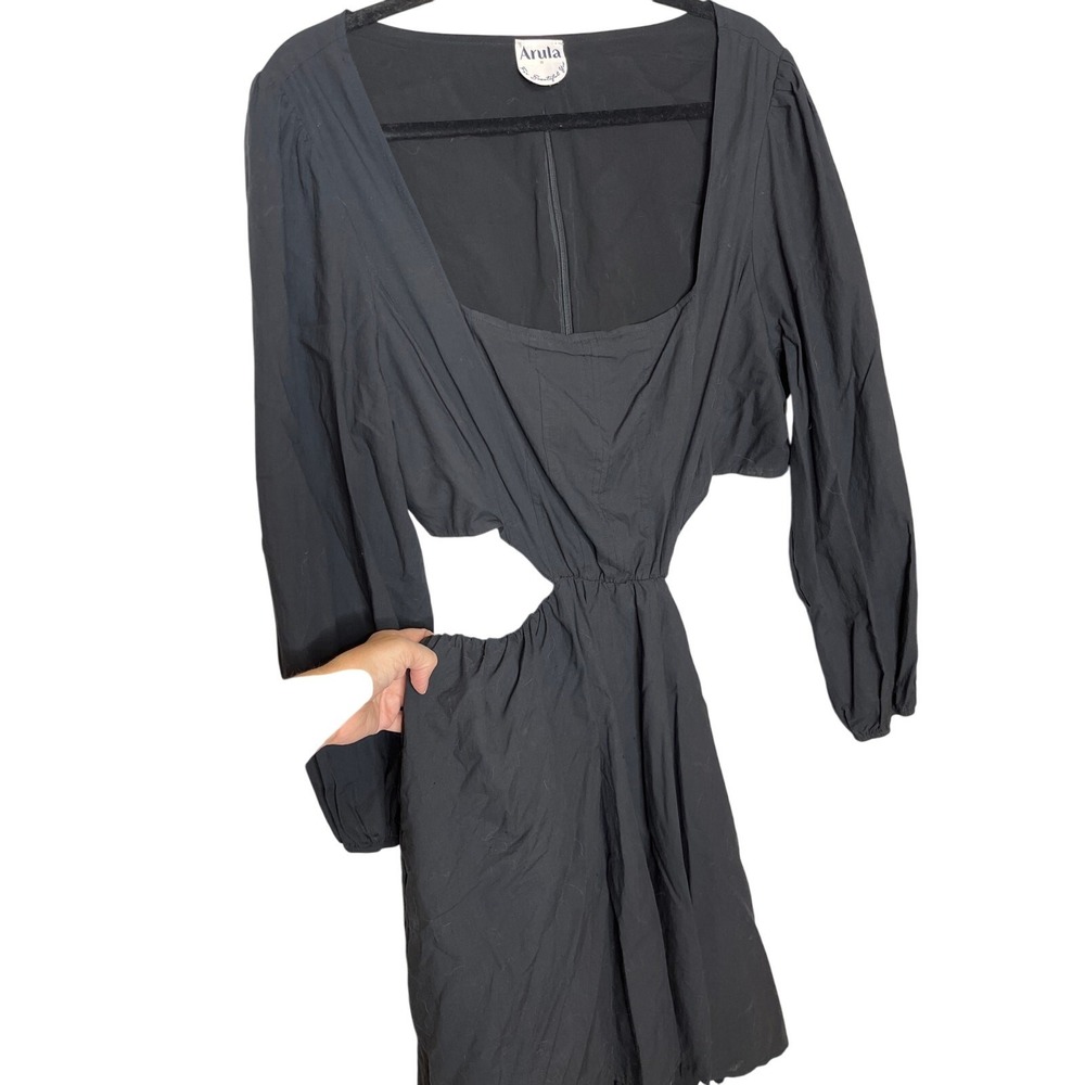 Arula Black Cutout Mini Dress NWT Size B 18/20 Plus Size Puff Sleeve - Picture 3 of 10